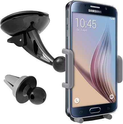 kwmobile Soporte de coche para Smartphones - Base antideslizante flexible con ventosa y agarre para el aire acondicionado kwmobile Soporte de coche para Smartphones - Base antideslizante flexible con ventosa y agarre para el aire acondicionado