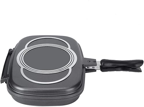 Miniatura 6 de Sartén de doble cara, sartén portátil antiadherente para panqueques, tortilla, mango antiquemaduras, sartén cuadrada Omlette, sartén abatible para