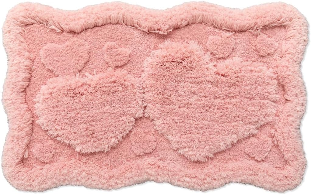 バスマット 北欧 洗える お風呂マット 玄関 室内 おしゃれ 速乾 ふわふわ かわいい 吸水 洗面所 風呂 足ふき 無地 ピンク シ