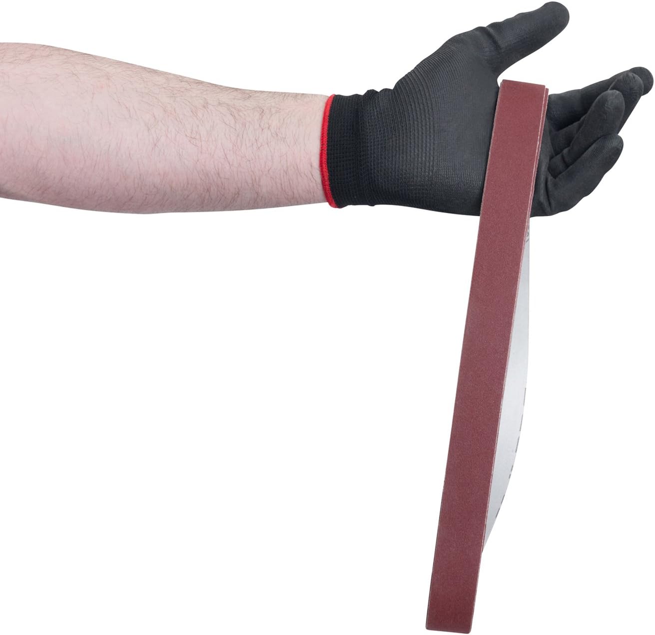 Red Label Abrasives 2 X 42 Inch 1200 Grit Flexible Aluminum Oxide Ultra Fine Sanding Belts for Knifemaking, Woodworking, & Metalworking - Fine Polishing Sand Paper Belt 6 Pack