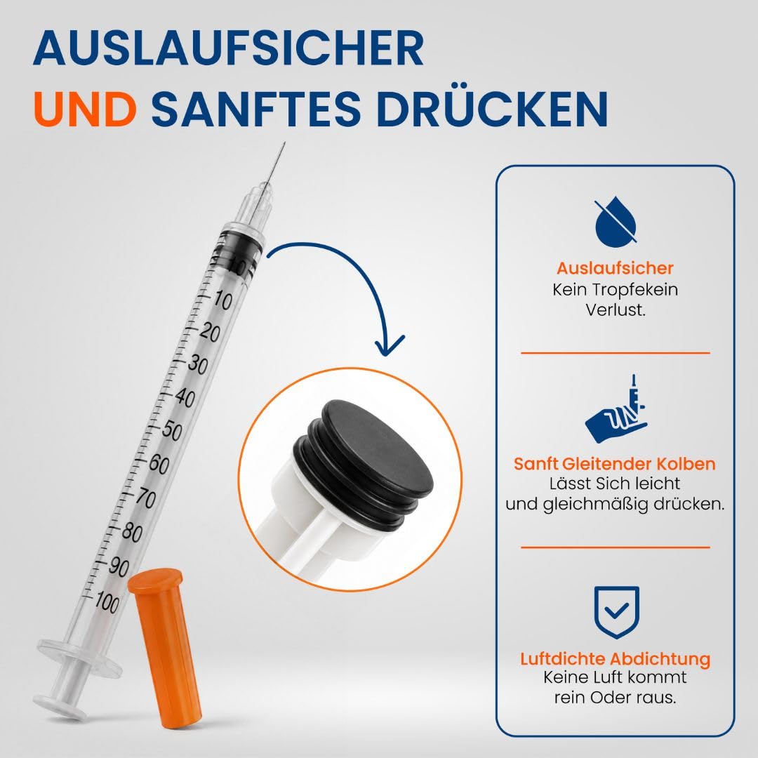 0.5 ml/cc Plastiktube 30G (0,3 x 8 mm), Mehrzweck-Messwerkzeuge, Laborzubehör, Einzeln verpackt (30G x 5/16") Jocker