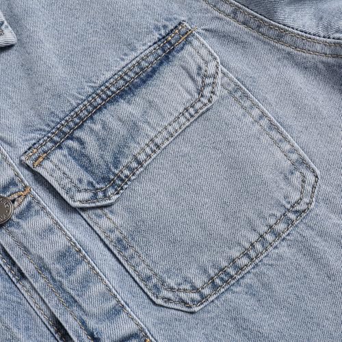 Boys' Denim Jacket Outerwear A-line Coat Casual Kids Jeans Jacket 6-14 Years4