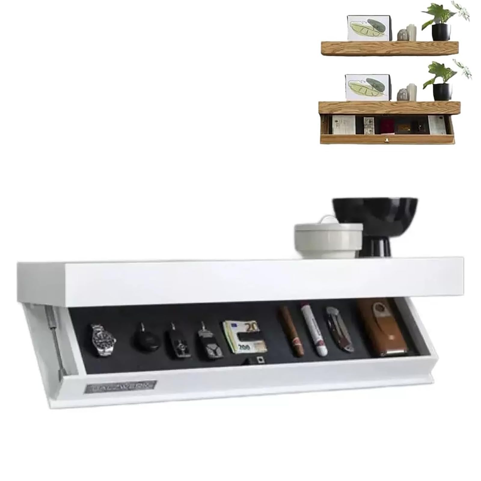 Meubels met verborgen compartiment, wandplank met geheim