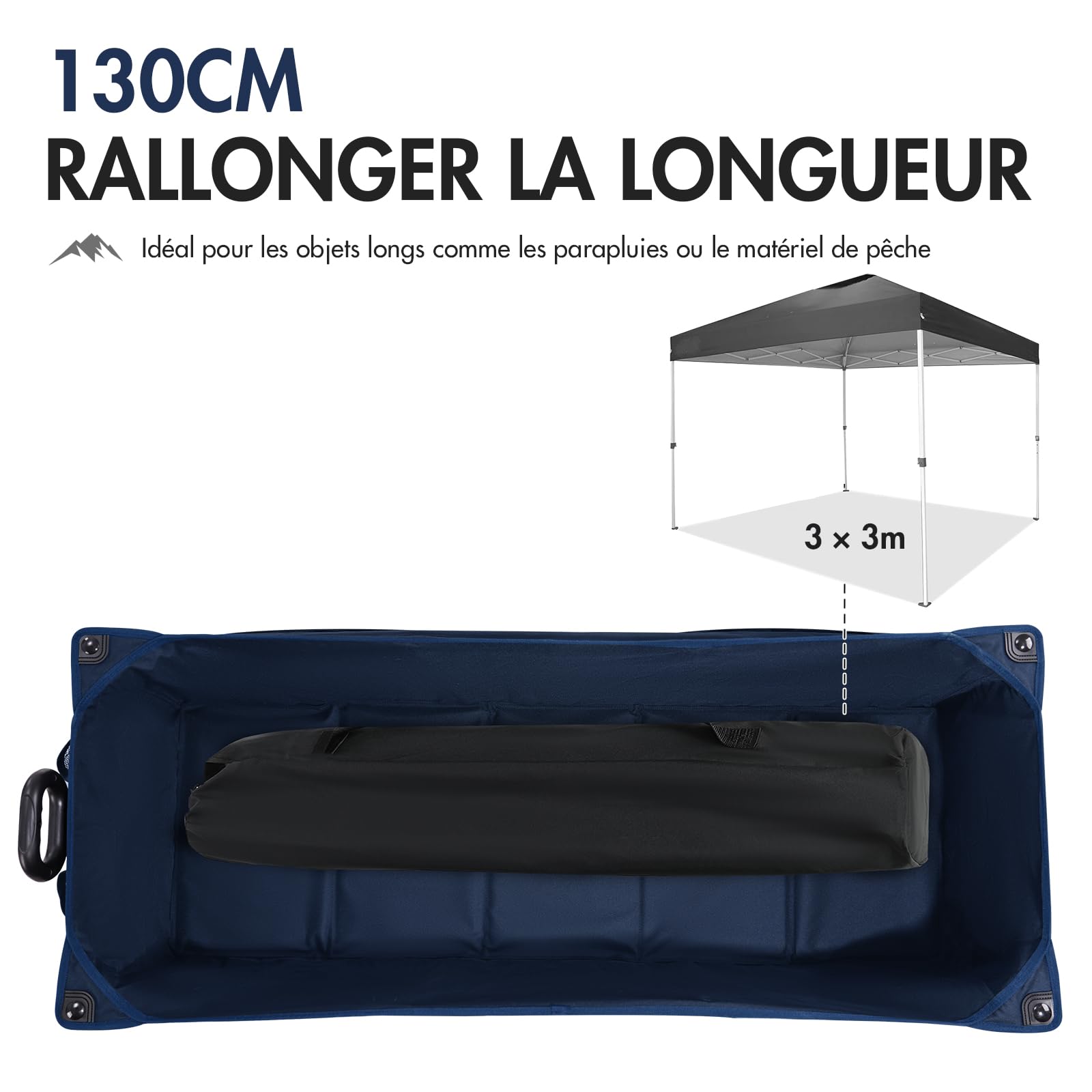 PORTAL Chariot de Plage Pliable, 400L 160KG Plage très Long Chariot à roulettes avec Filets Anti-Chute Frein Tout Terrain Poignée Réglable Charrette pour Extérieur Camping Pique-Nique