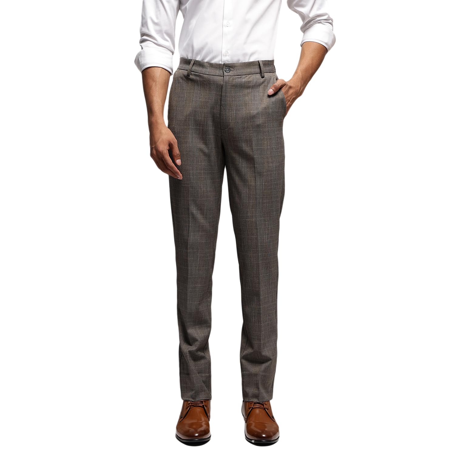 subtract Men 4 Way Stretch Wrinkle Free Slim Fit Formal Trouser with 2 inch Flexible Waistband | Men's Trousers for Office or Party-picture-11