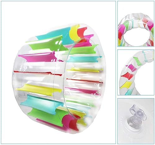 Miniatura 4 de MorTime Flotador de rodillo inflable, rueda de agua colorida de 40 pulgadas, juguete de rodillo de piscina para niños y adultos al aire libre
