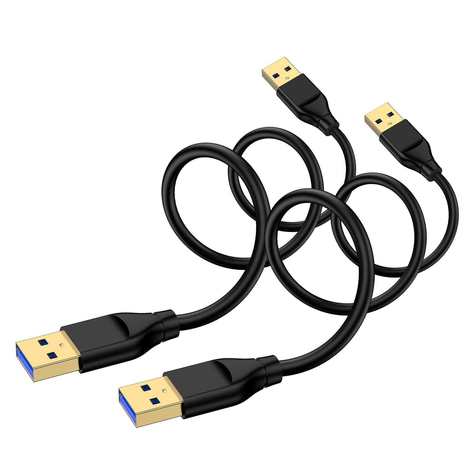 USB to USB Cable 10FT, 2Pack USB3.0 Cable Male to Male Double End Type A to Type A USBCord High Speed Data Transfer Cord for External Hard Driver,