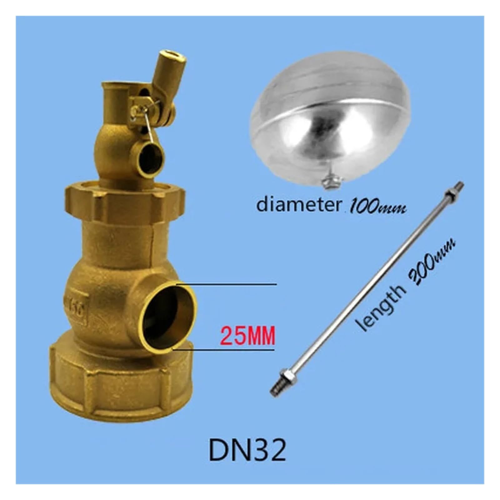 Zawór kulowy hydrauliczny pływakowy DN25/DN32/DN40/DN50/DN65/DN80 Korpus mosiężny żeński Zawór pływakowy typu mały otwór(DN50)