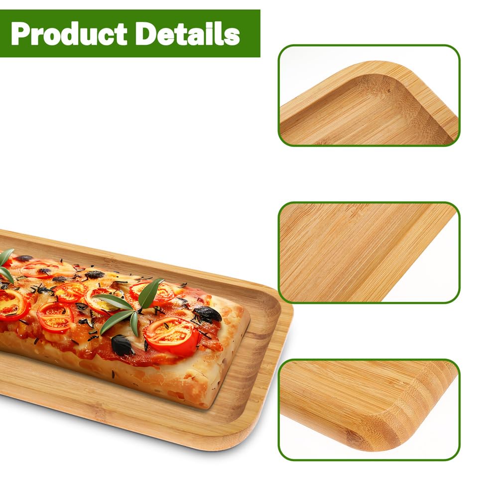 2 Stck Bambus Badezimmer Tablett 25x14x2cm  Multifunktionales Holz  Serviertablett Organizer