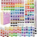 Mira Handcrafts 134 Acrylic Yarn Skeins and Crochet Kits Included - Yarn Storage Bag and 7 PDF...