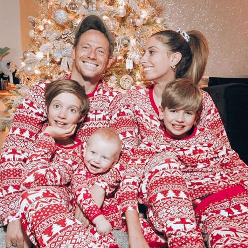 Neufigr Family Christmas Pajamas Matching Sets, Christmas PJs Long Sleeves Sleepwaear Holiday Family Loungewear Sets3