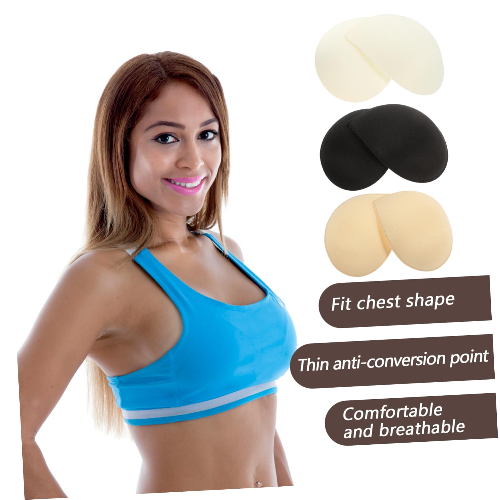 Beaupretty Sujetador Deportivo Con Almohadilla Para El Pecho Almohadillas Reutilizables Relleno Para Trajes De Baño Almohadillas Copas Para Sujetadores Deportivos Accesorios Extraíbles