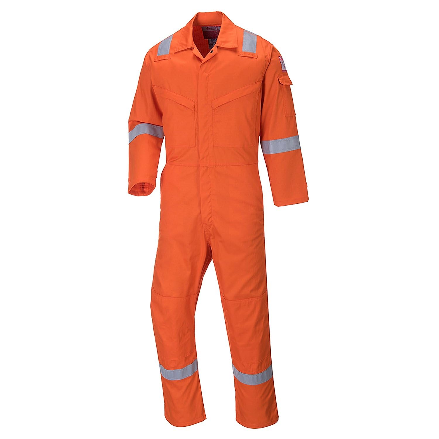 Portwest FF50 Mono Aberdeen Protección Contra Calor por Contacto Ignífugo | Naranja, EN 61482-1-2 Clase 1, EN ISO 11612, Dos Bolsillos Traseros de Parche, Costuras con Puntada Triple, 99% Algodón