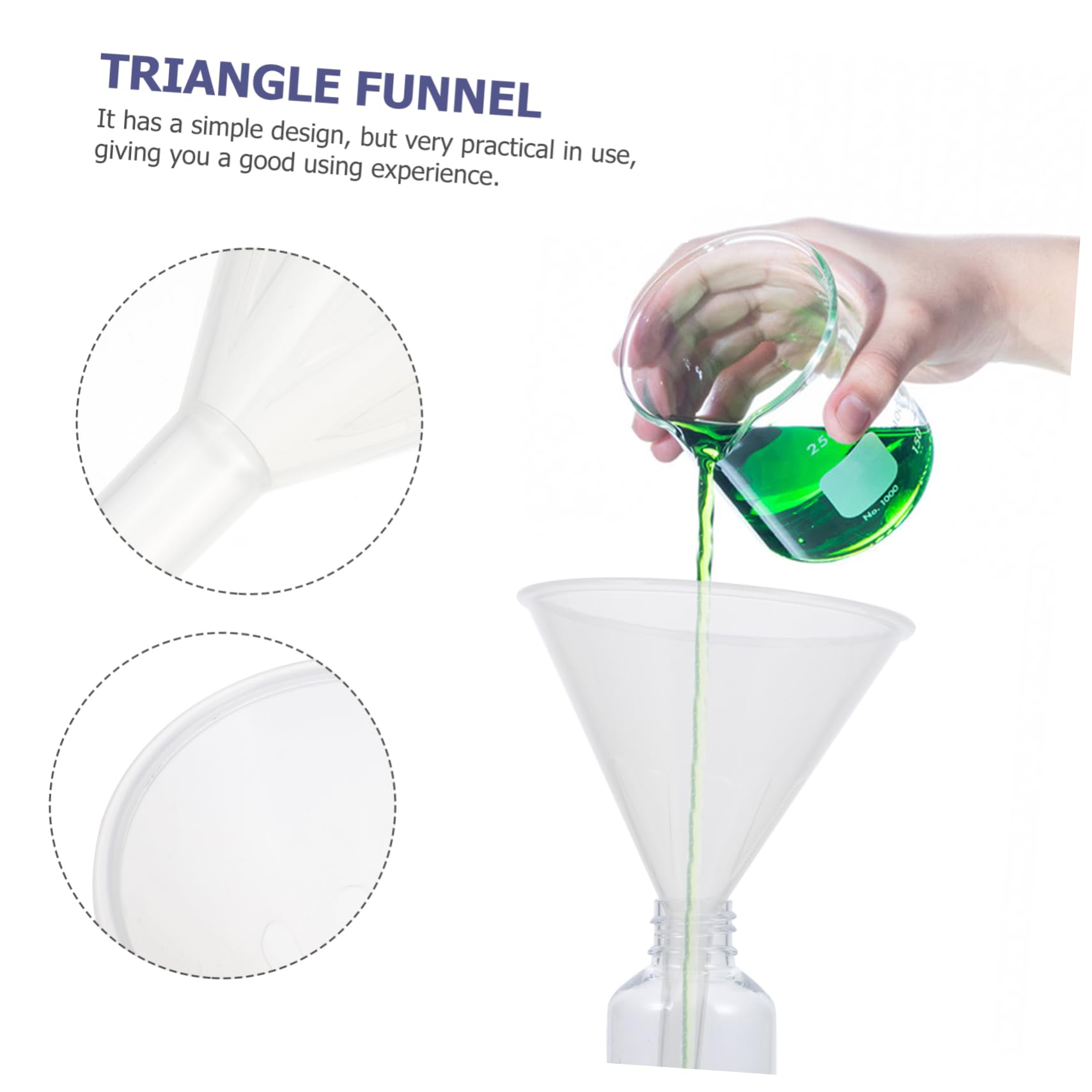 OUNONA 10pcs Laboratory Funnel All Funnel Flasks Dispenser Funnels Mini Flask Scientific Filter Funnel Scientific Funnel Labs Filter Funnel Multifunctional Oil Funnel Clear Flask Plastic