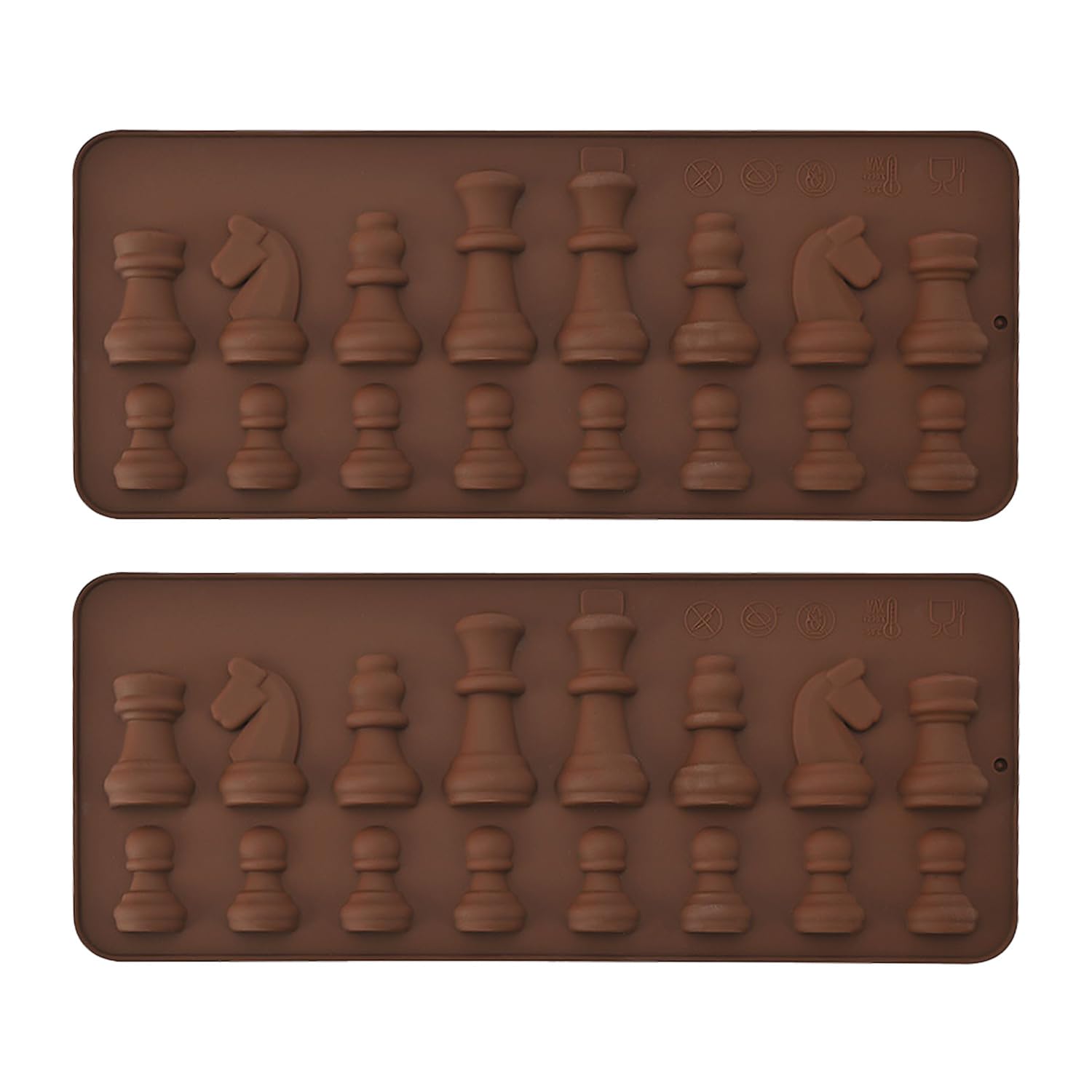 NIDHFG 2 Pieces Of Chess Mold, Creative Silicone Mold, Dessert Baking Tool, Can Make Chocolate And Candy.