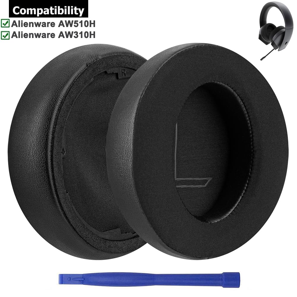 AW510H Cooling Gel Ear Pads,Replacement Cooling Gel Earpads Ear Pads Muffs Cups Cover Repair Parts for Dell Alienware AW510H AW310H Headphones Game Headsets 2
