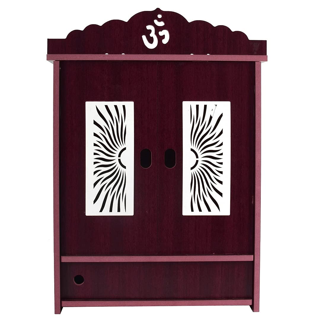 COMERT Temple Engineered Wooden Temple for Home Indian Art Work, Pooja Mandir (Light Brown)