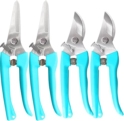 Tijeras de podar para jardinerĂa, 2 paquetes de tijeras de jardĂn de acero inoxidable para cortar flores, tallos, plantas, bonsái, recolecciĂłn de Tijeras de podar para jardinerĂa, 2 paquetes de tijeras de jardĂn de acero inoxidable para cortar flores, tallos, plantas, bonsái, recolecciĂłn de
