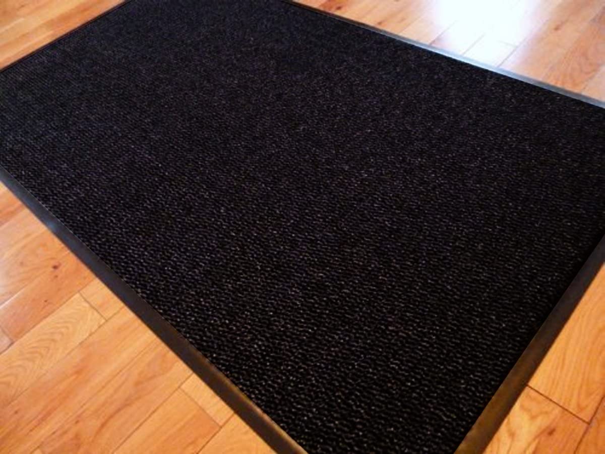 TrendMakers Large Medium Entrance Door Mat 90cm x 300cm Rubber Backed Non Slip - Anthracite/Black