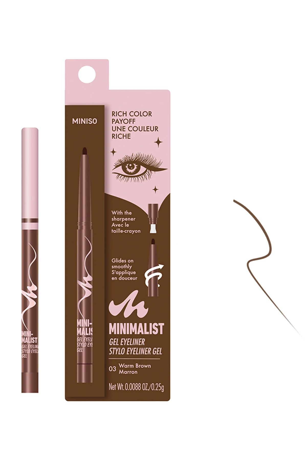 Miniso Minimalist Serisi Jel Eyeliner Kalem 03 Kızıl Kahve, 2017454311109