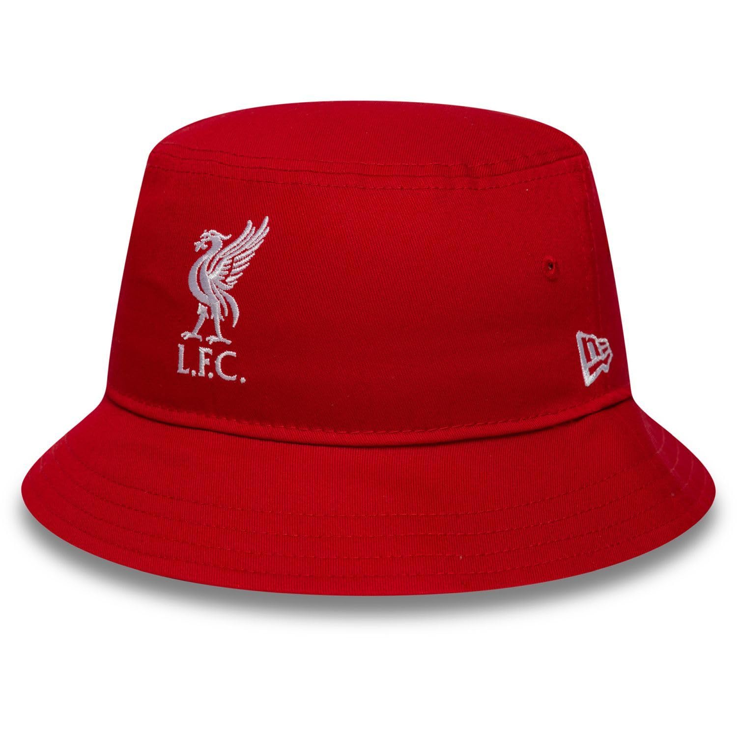 New Era Unisex Red Liverpool Football Club, Official Merchandise, Core Logo Bucket Hat, White (Uk, Alpha, L, )
