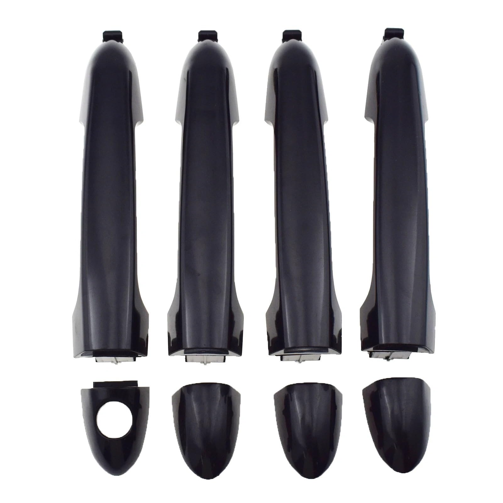 Sauanmnktp Front Rear Lh Rh 4Pc Exterior Door Handle For Car For Kia For Rio 2012-2017 826511W010 826521W010 82651-1W010 82652-1W010 82652-1W030 Car Exterior Outer Door Handle Black(Front Rear Lh Rh 4Pc)