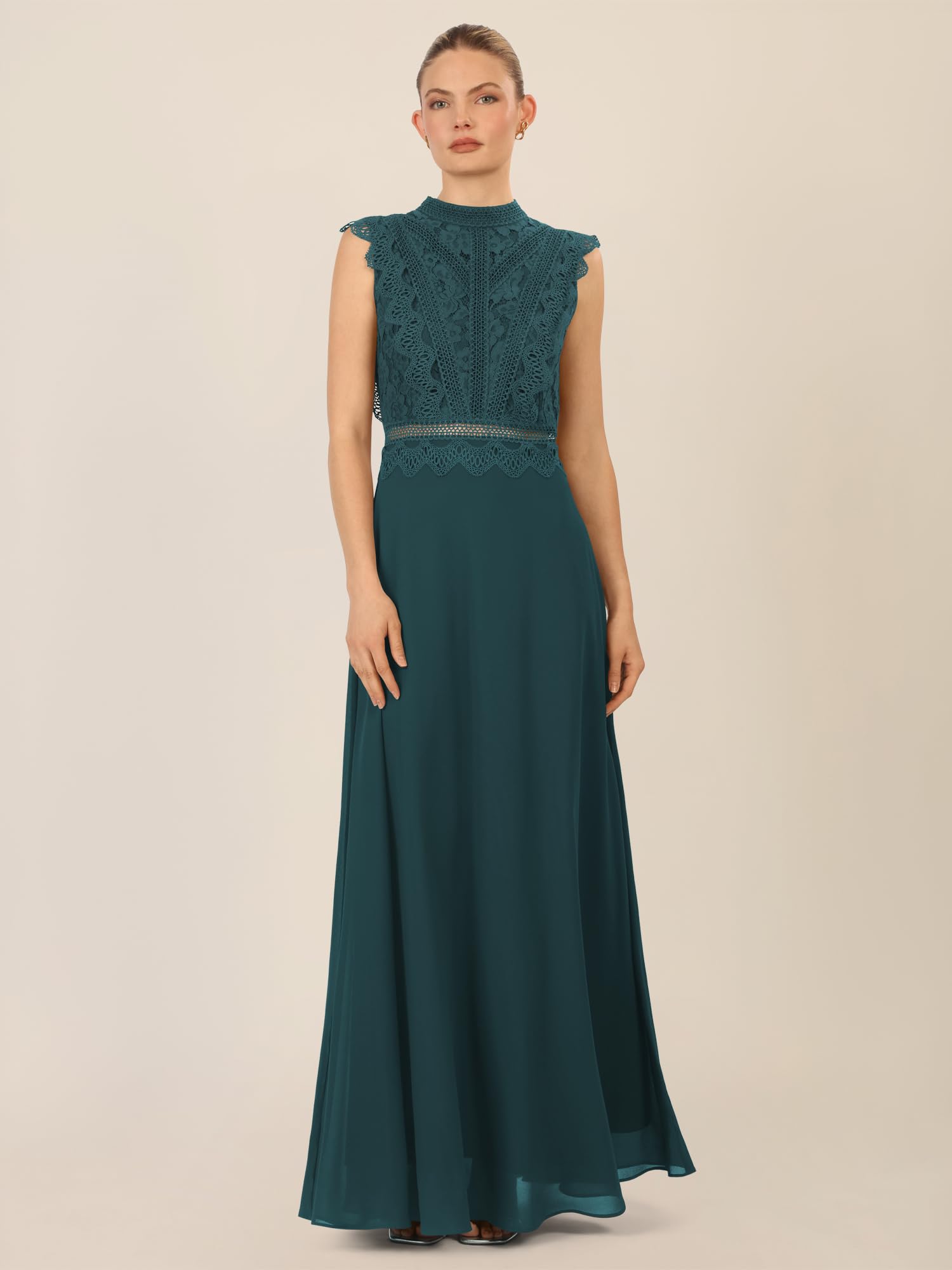 APART Abendkleid mit Spitze und transparentem Rückenteil,