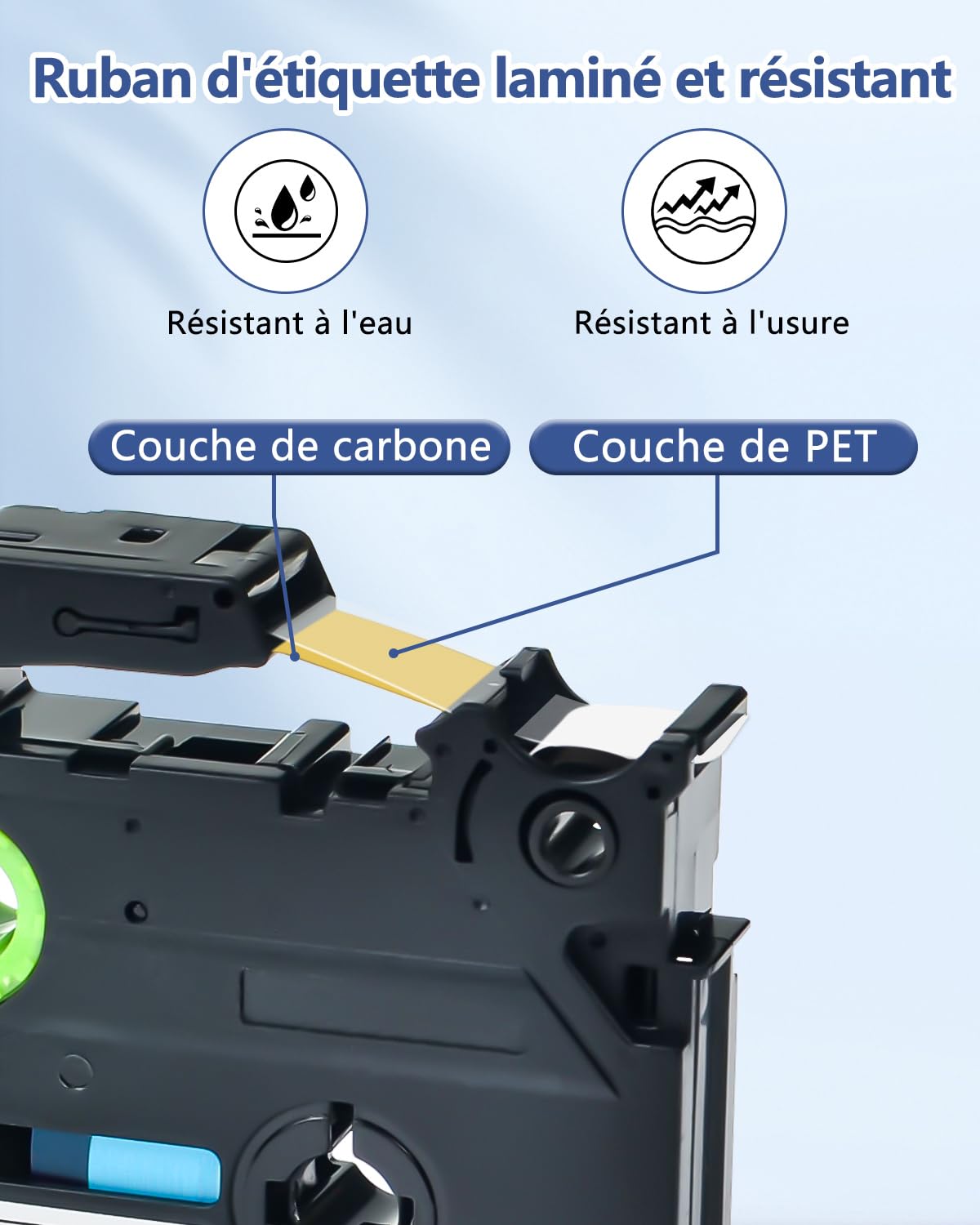 Cruxer Lot de 40 Compatible TZE-234 pour P-touch Or sur Blanc 12 mm