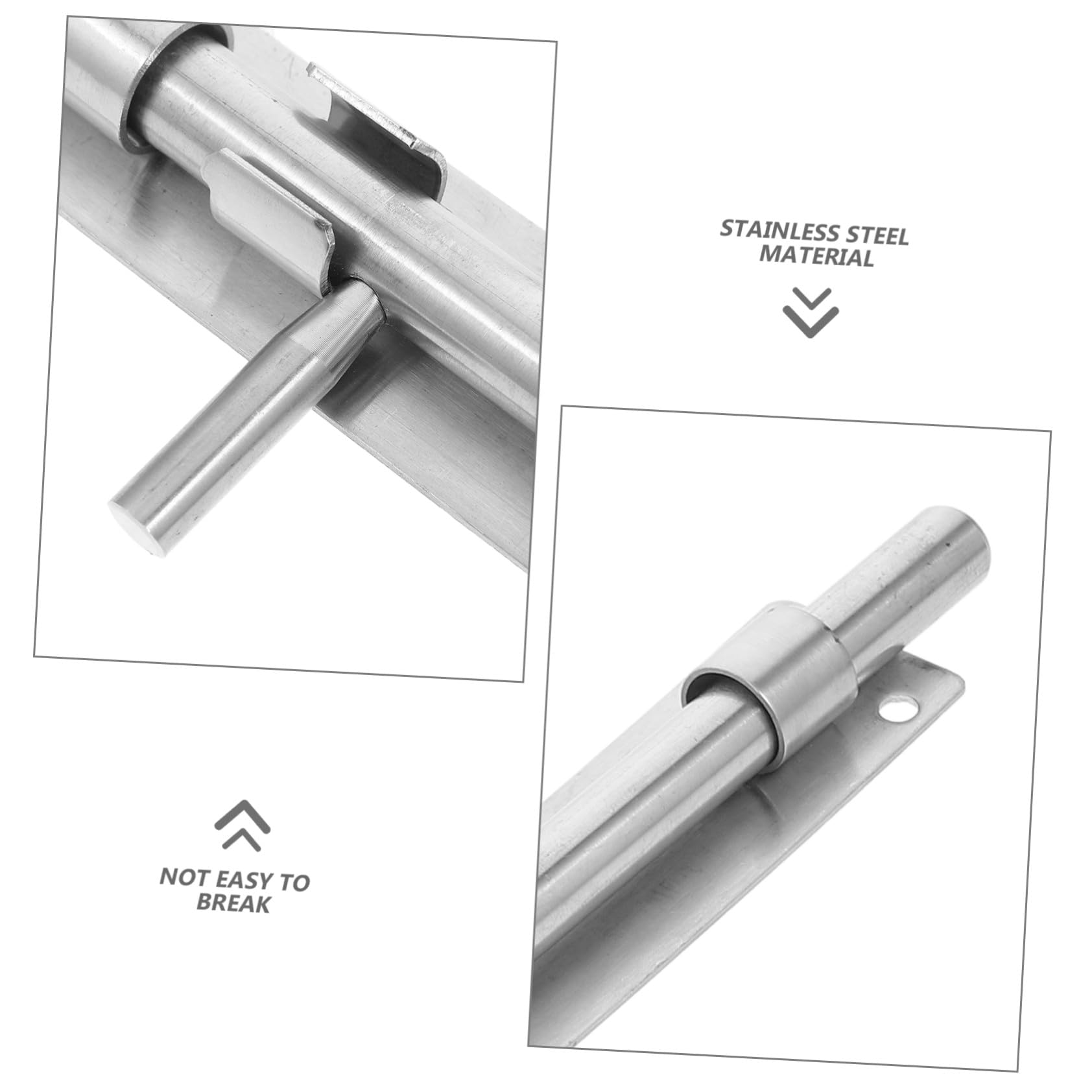 Toddmomy Bullone Scorrevole in Acciaio Inossidabile Spesso per Porte e Cancelli Blocco Sicurezza Destro Sinistro Antiruggine per Porte Interne ed Esterne Serratura Scorrevole Resistente