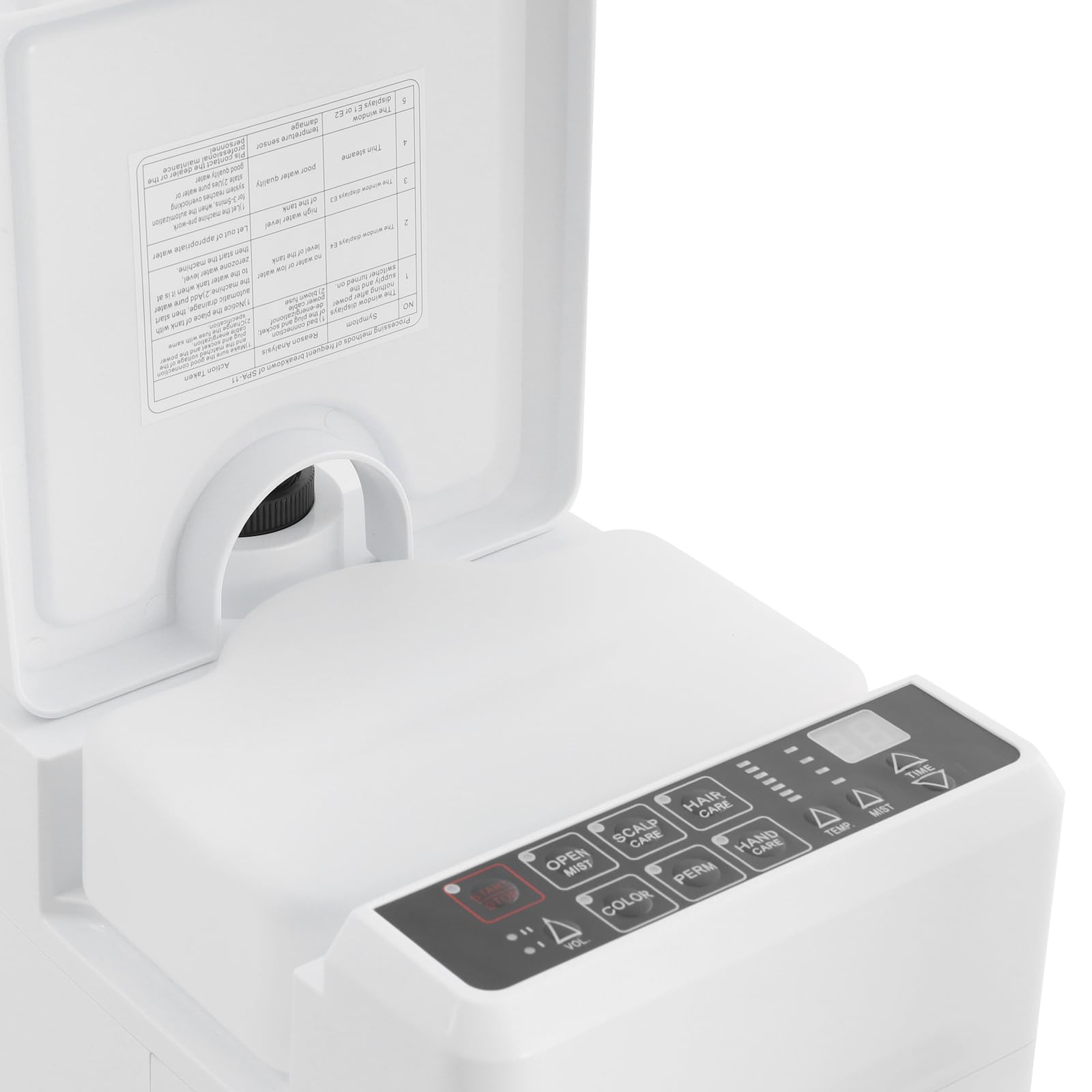 Steamer Salon, Nano Haardampfgerät mit Display, 6 Program, Haar Dampfer Maschine mit Timer, Temperatureinstellbar 0-60℃, Dampfhaube Haardampfer für Haarsalon & Heimgebrauch