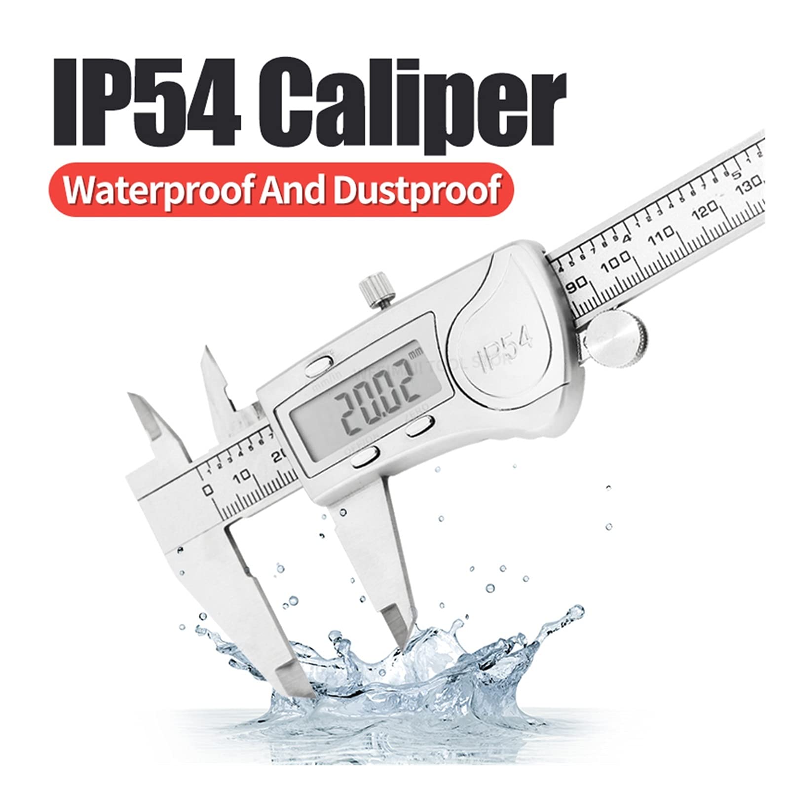 IP54 Digital Caliper Metal Righello Calibro in acciaio inox Acciaio inossidabile Vernier Calibri Micrometro Profondità Misurazione Strumenti di misura 6 / 150mm,Precisione e chiarezza