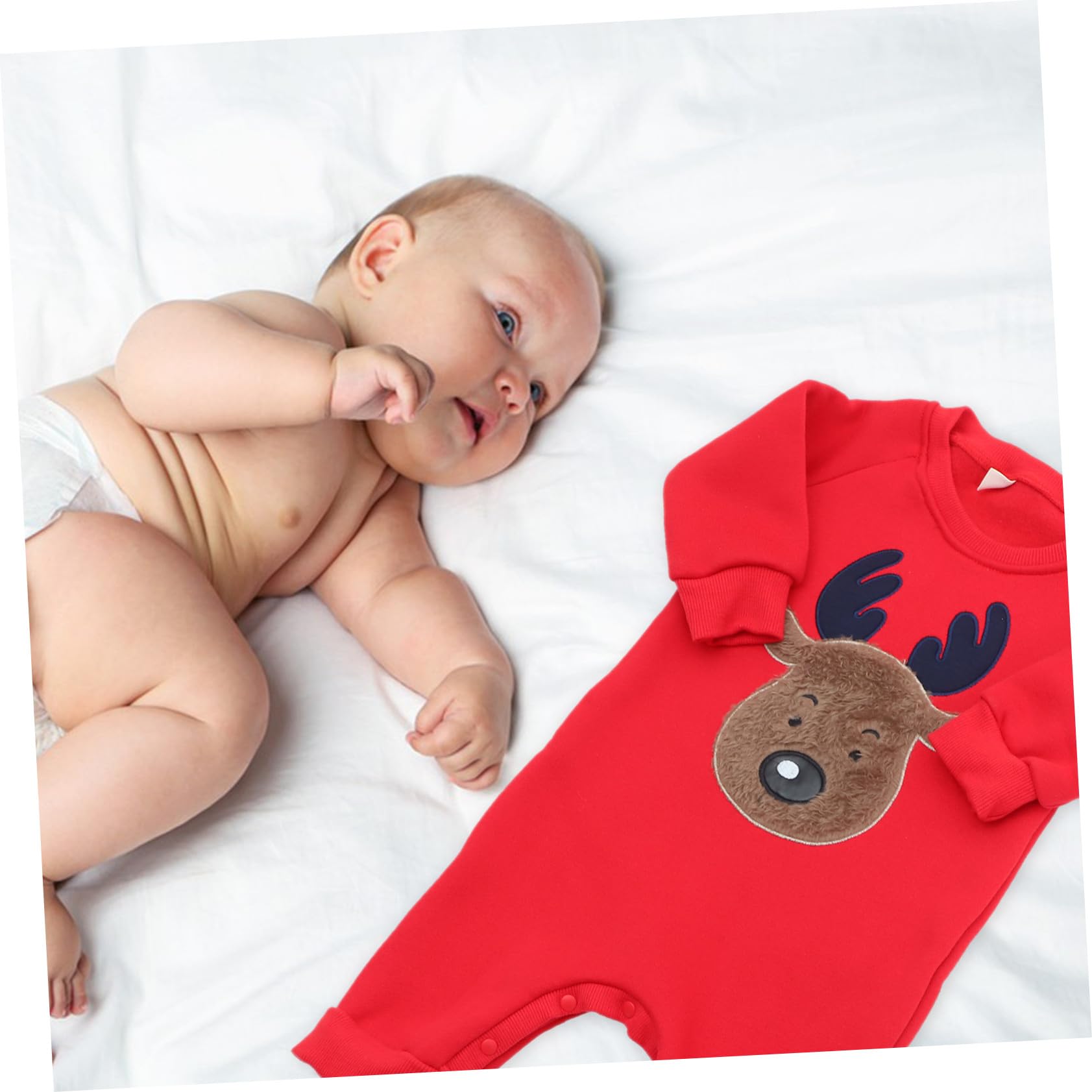 Mono para Niña Recién Nacido de Invierno con Diseño de Navideño Ropa Infantil de Algodón Transpirable y Cálida para Niña