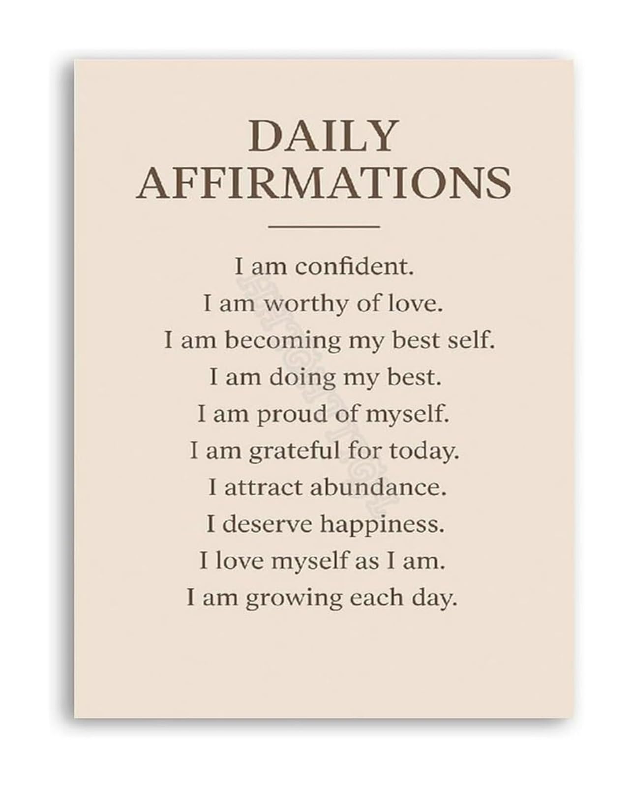 MQXFCZUX Daily Motivation And Affirmations Poster Quote Canvas Wall-Art For Space Framed,16x24inch(40x60cm)