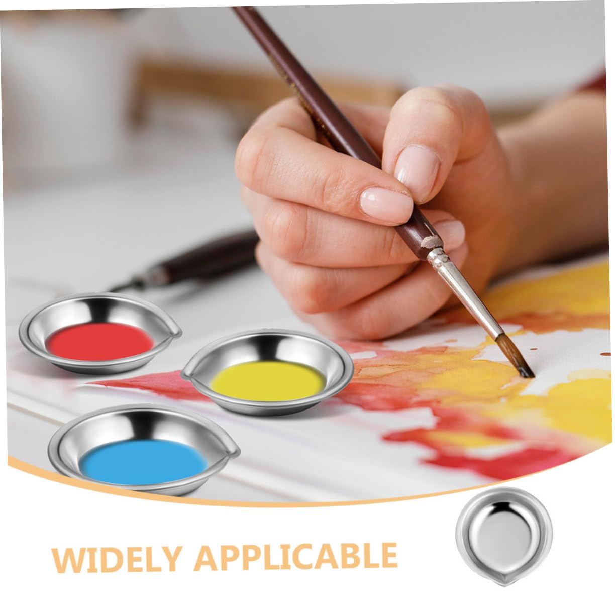 VILLCASE 120 Pcs Palette en Acier Inoxydable Palette De Manucure Plateau De Mélange De Couleurs Palette pour Peinture À l'huile Palette d'artiste Petite Palette D'Aquarelle Petite Palette