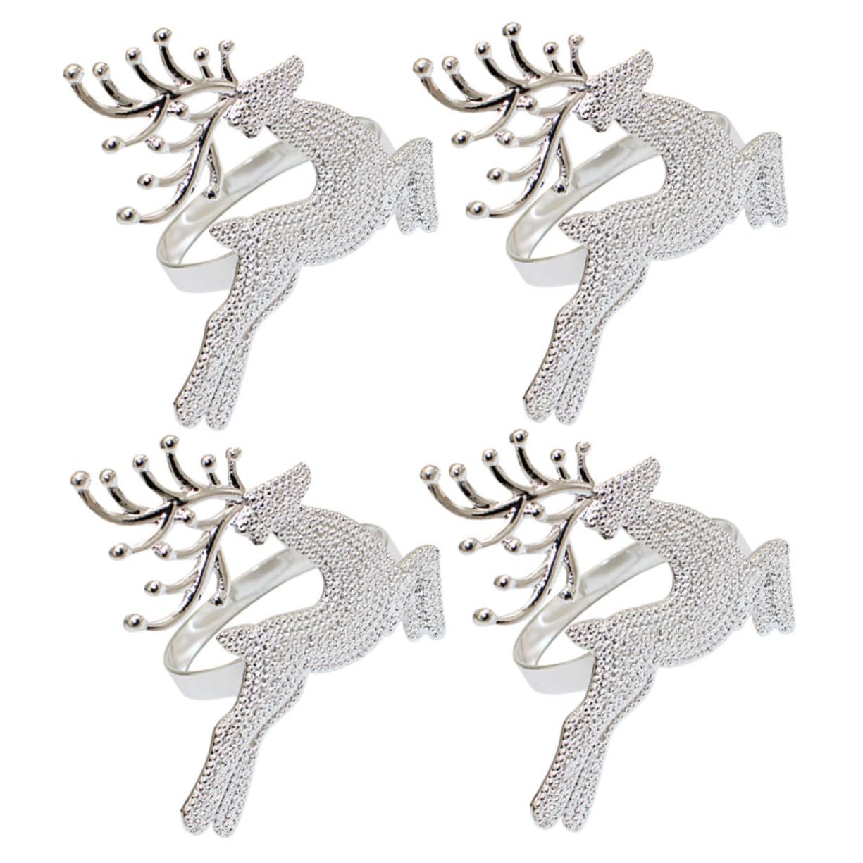 PRETYZOOM 5 Set Portatovagliolo Arredamento Socche Tovagliolo Di Natale Decorazioni A Forma Di Allegro Titolare Fibbie Per Tovaglioli in Lega Portatovaglioli Da Tavola Argento 4 Pezzi*5
