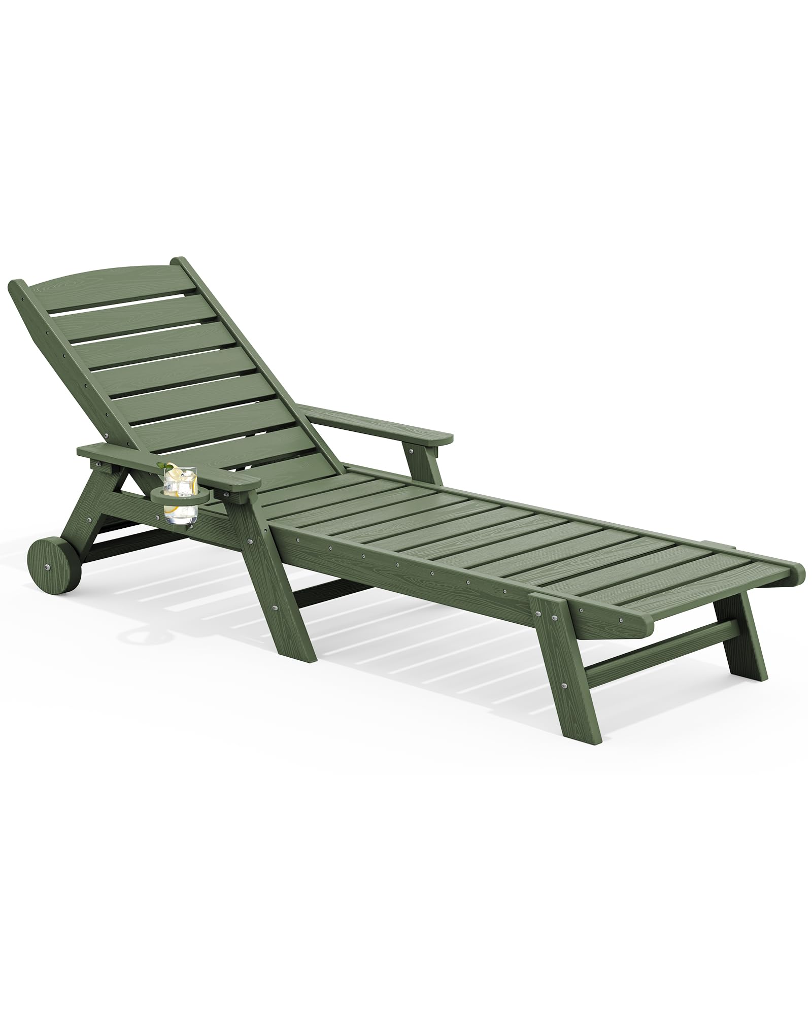 Amazon.com : SERWALL HDPE Outdoor Lounge Chair with Cup Holder