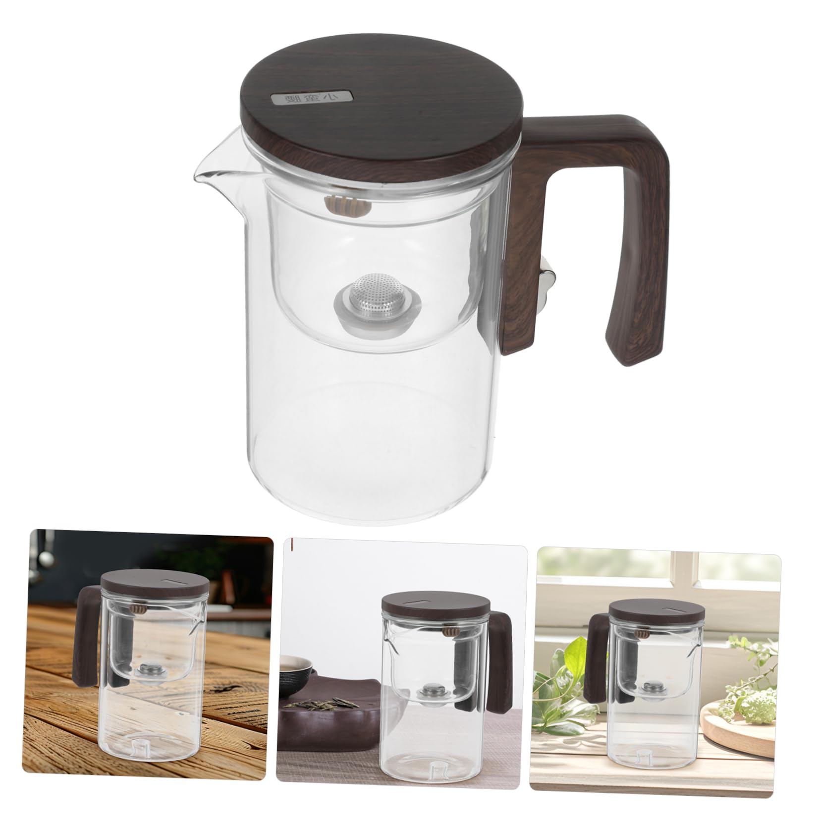 LIFKOME Tetera De Vidrio Con Infusor Tetera Infusor De Té Suelto Frasco De Vidrio