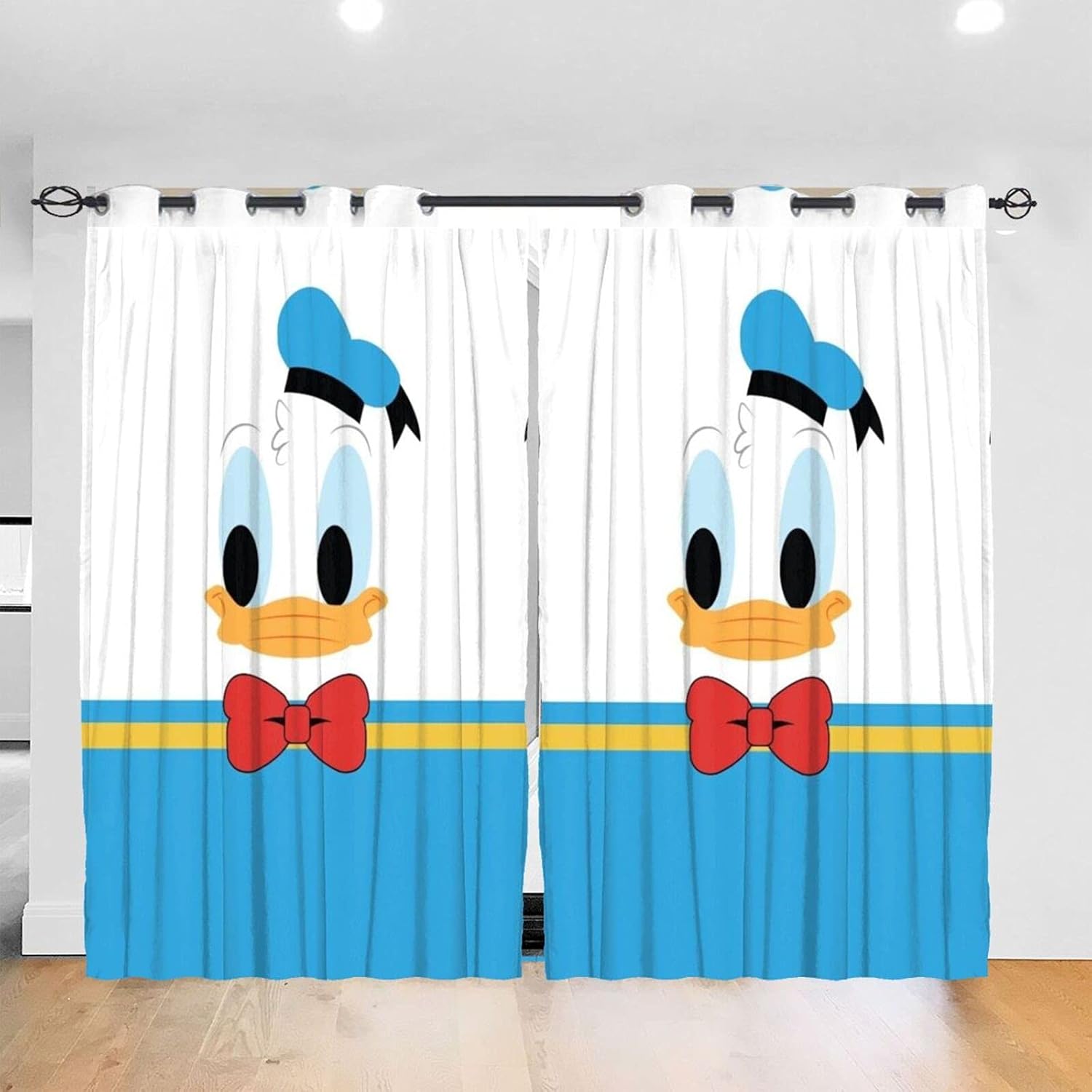 柔らかな質感の カーテン 2窓分 ドナルドダック カーテン Labelians Fr