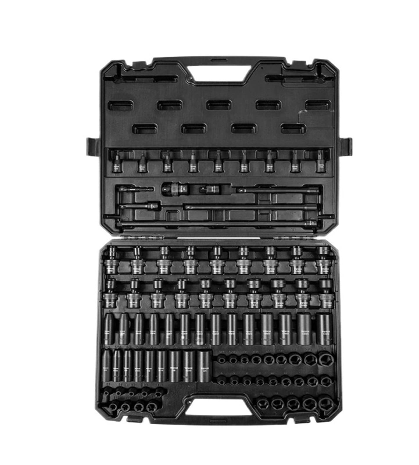 Jeu de 90 douilles à chocs 3/8 ", 1/4"-3/4" et douilles métriques 6-19mm