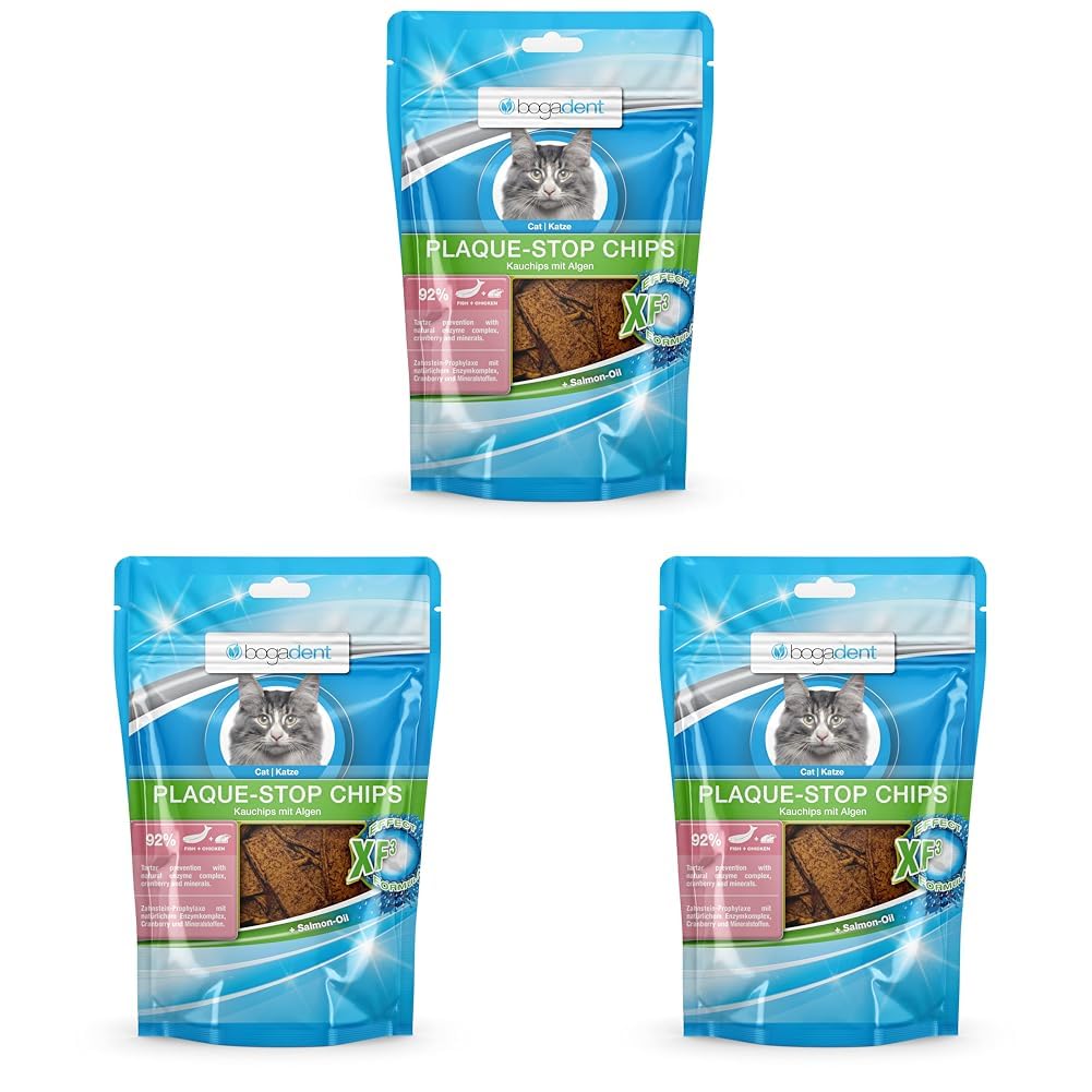 Bogadent Plaque-Stop Chips Fish Katze, 50 g (3er Pack)