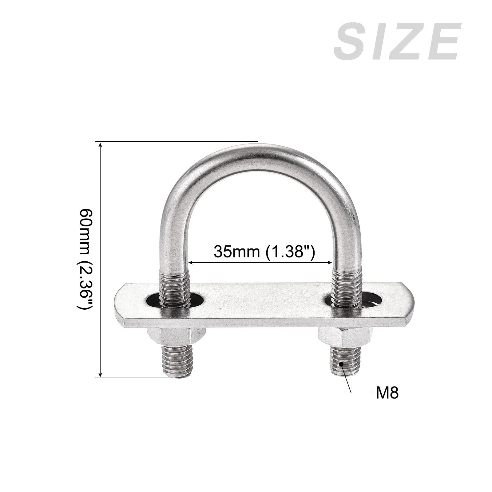 Dog-Proofer U-Bolt Hardware for Vertical and Curved Fence Extension Systems, for 1-5/8-Inch Round Metal Fencing Posts
