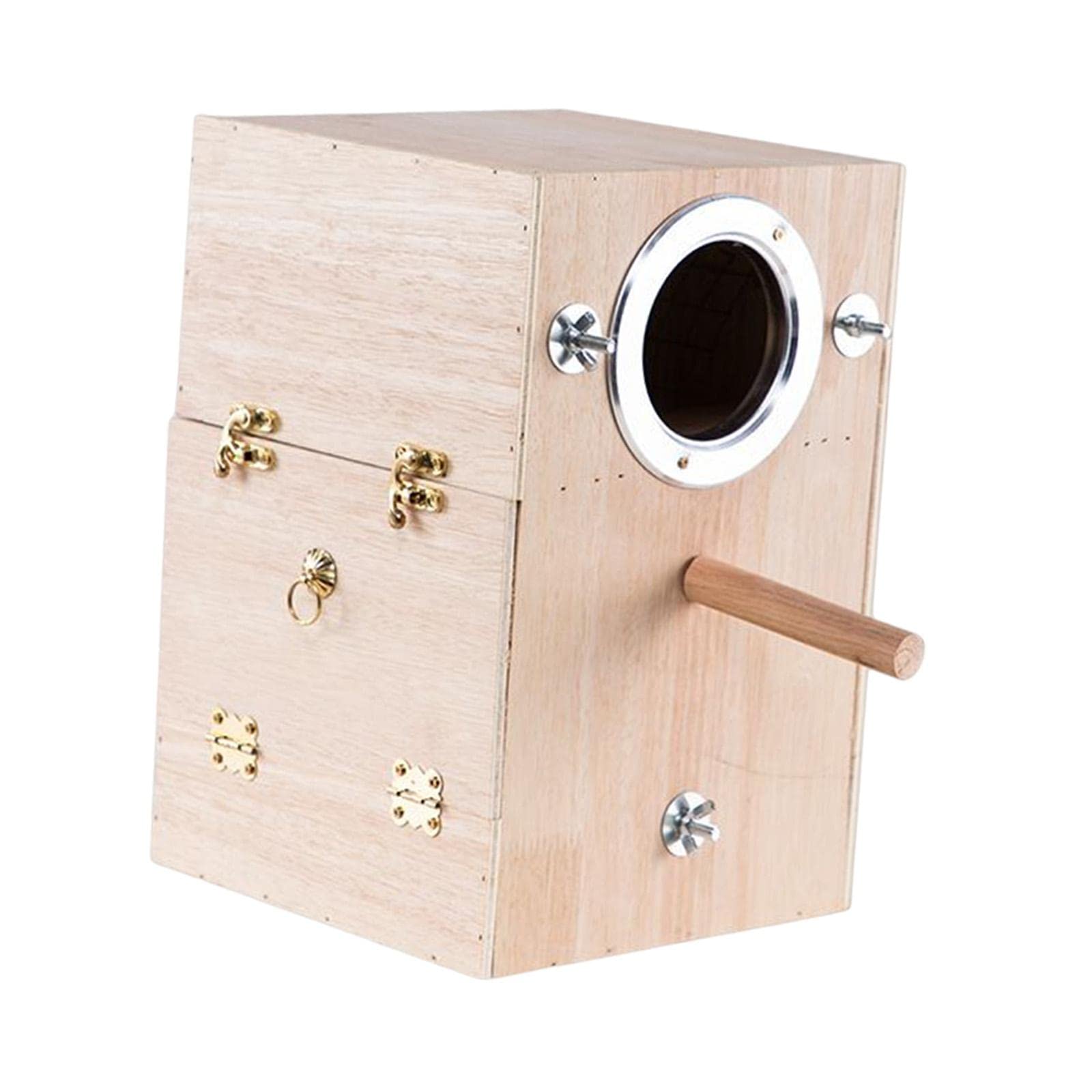 Folpus Pet Parrot Breeding Box Parakeet Nesting Box Bird House Hatching Cage Wood for Small Medium Birds Cockatiel Conures Budgie Cockatoo, Lovebirds, Finches, Left Hanging