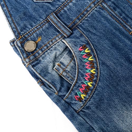 KIDSCOOL SPACE Baby & Little Boys/Girls Blue & Black Denim Overalls,Jean Workwear4