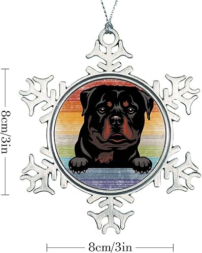 Miniatura 39 de Presa Canario Tree Decoration Ornament - Christmas Snowflake Ornament - Dog Lover Mom Gift Peeking Dog Snowflake Metal Ornaments for Xmas Tree LGBTQ