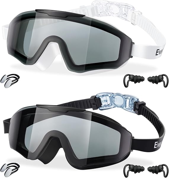 EverSport 2 Pack Kids Swim Goggles Age 8-16 Extra Silicone Layer, Swimming Goggles for kids Teen Youth Children Boys Gir