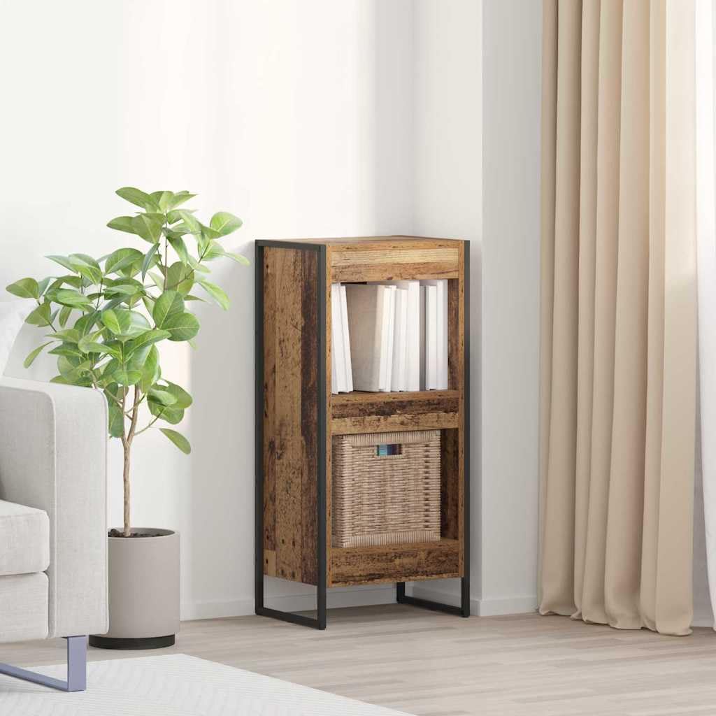 Estantería de madera de 40 x 30 x 86,5 cm con patas de acero para salón, oficina y pasillo, diseño moderno, almacenamiento duradero para libros, decoración, archivos y carpetas, ideal para