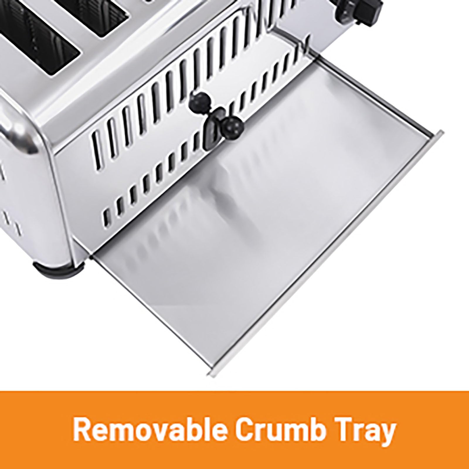 Tostadora Comercial de 2240 W, Tostadora de 6 Rebanadas, Tostadora Mejorada de Acero Inoxidable, Máquina para Hornear Pan Comercial, con Ranuras Anchas y Bandeja para Migas Extraíble