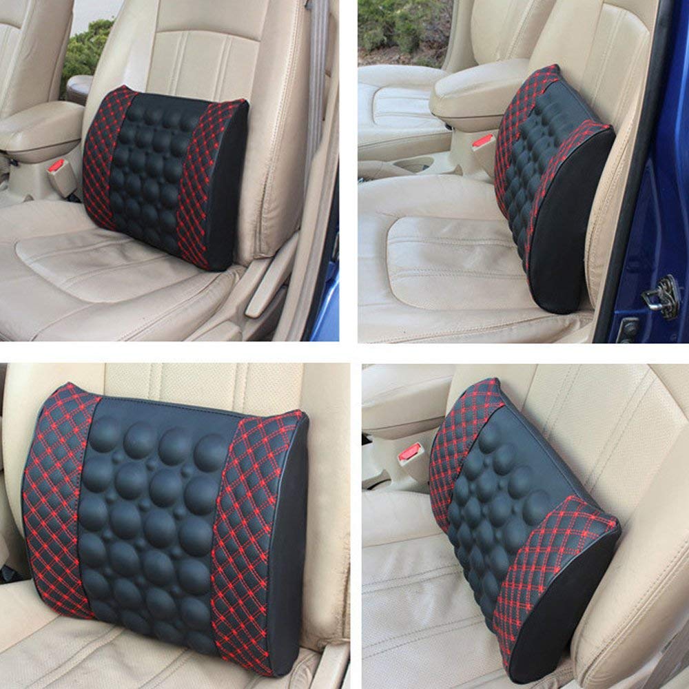 Auto Elektro-Massage-Welle Pillow-12V Elektroauto Untere Rückenunterstützung Kissen, Schützen und Soothe Your Back,Blackredline