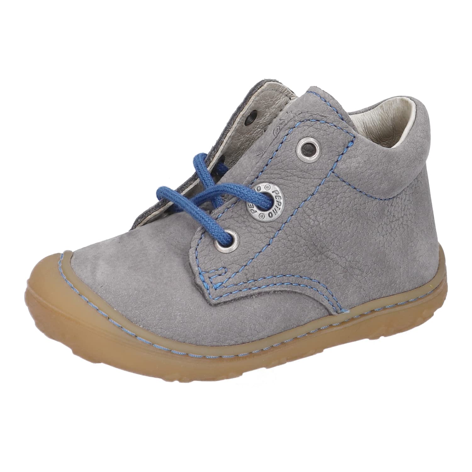 RICOSTA Unisex - Baby Stiefel Cory,Kinder Lauflernschuhe,WMS:Mittel,lose Einlage,terracare,schnürstiefel,Booties,Leder,Graphit/blau (470),19 EU