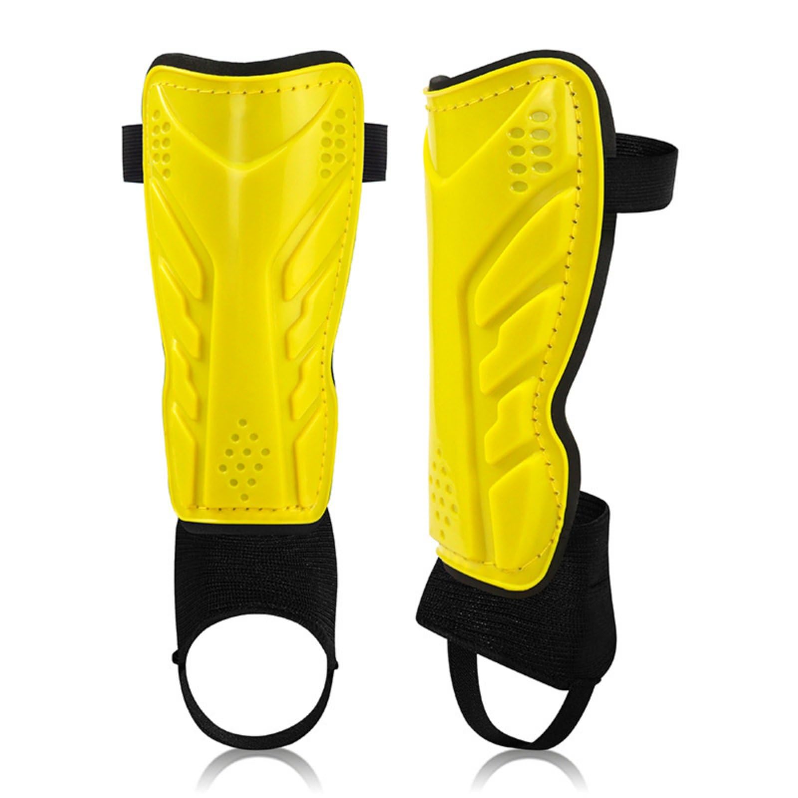 Strap Shin Guard Comfortable Fit Football Shin Guards Lightweight Calf Protector Straps Set for Adults, Match Play, Training, Yellow, L-image-36